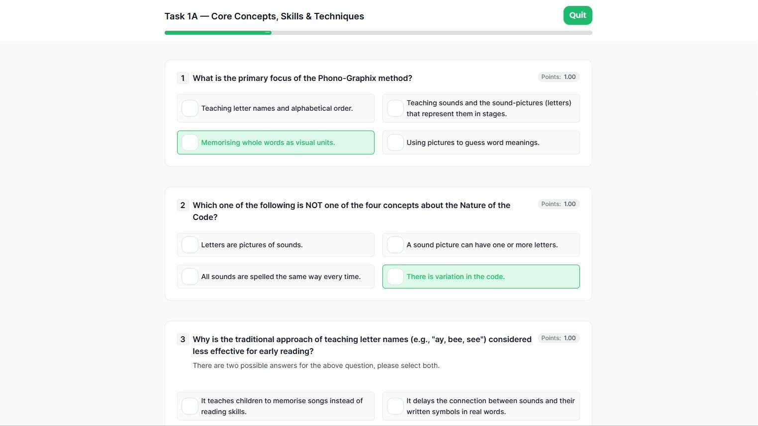 Read For Africa course assessment quiz